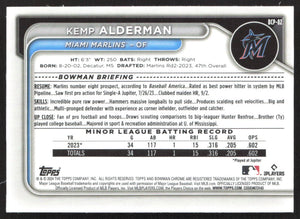 2024 Bowman #BCP-82 Kemp Alderman Chrome Prospects Mojo Refractors