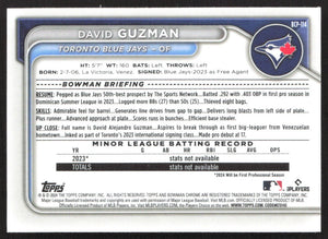 2024 Bowman #BCP-114 David Guzman Chrome Prospects Mojo Refractors