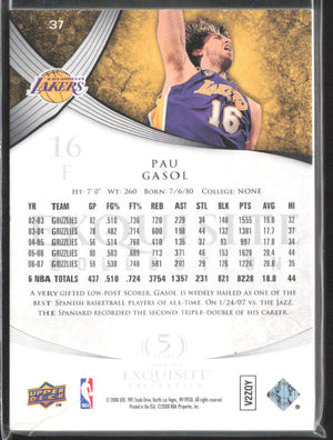 2007-08 Upper Deck Exquisite Collection #37 Pau Gasol