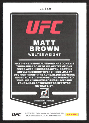 2022 Donruss UFC #149 Matt Brown