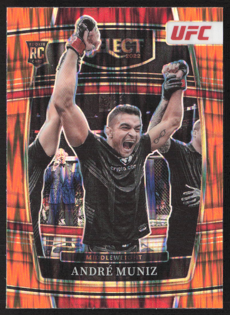 2022 Panini Select UFC #34 Andre Muniz Orange Flash Prizms