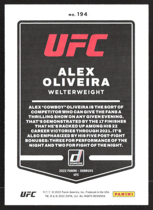 2022 Donruss UFC #194 Alex Oliveira