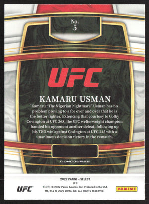 2022 Panini Select UFC #5 Kamaru Usman Blue