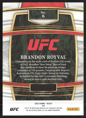 2022 Panini Select UFC #6 Brandon Royval Blue