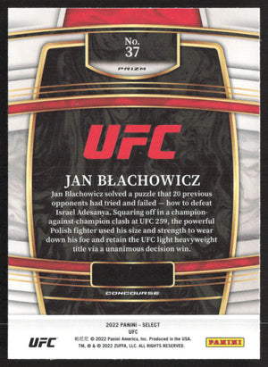 2022 Panini Select UFC #37 Jan Blachowicz Tri-Color Prizms