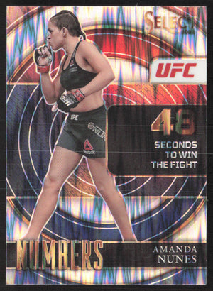 2022 Panini Select UFC #18 Amanda Nunes Select Numbers Flash Prizms