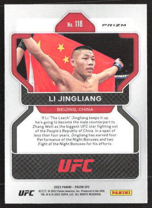 2022 Panini Prizm UFC #118 Li Jingliang #118 Green Pulsar Prizms