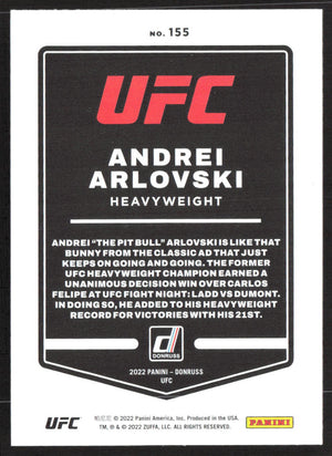 2022 Donruss UFC #155 Andrei Arlovski Holo Orange Laser