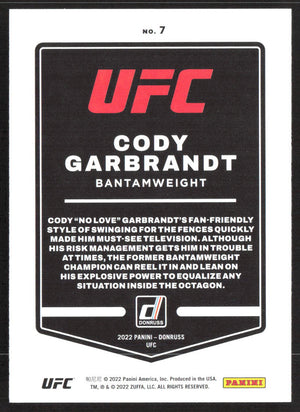 2022 Donruss UFC #7 Cody Garbrandt