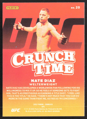 2022 Donruss UFC #20 Nate Diaz Crunch Time