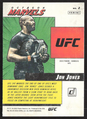 2022 Donruss UFC #2 Jon Jones Octagon Marvels Press Proof Gold #/10