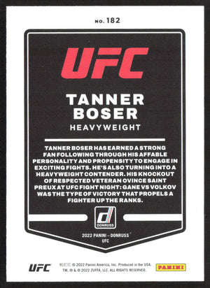 2022 Donruss UFC #182 Tanner Boser Green Flood