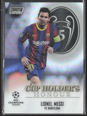 2020-21 Topps Stadium Club Chrome #CHH-BL Lionel Messi Cup Holder's Honour