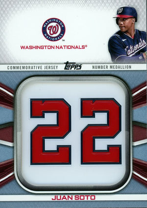 2022 Topps #JNM-JS Juan Soto Player Jersey Number Medallion Relics