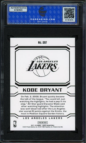 2017-18 Hoops #297 Kobe Bryant ISA 10