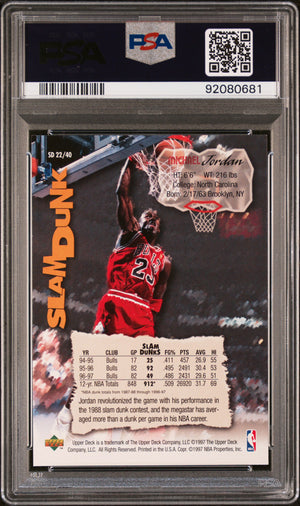 1997 Upper Deck Slam Dunk #22 Michael Jordan Slam Dunk PSA 8