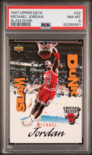 1997 Upper Deck Slam Dunk #22 Michael Jordan Slam Dunk PSA 8