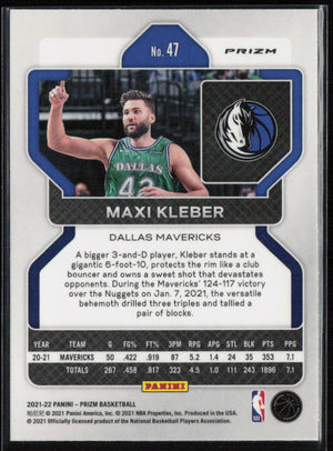 2021-22 Panini Prizm #47 Maxi Kleber Ice