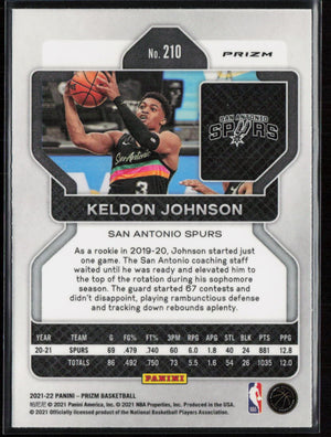 2021-22 Panini Prizm #210 Keldon Johnson Purple Wave