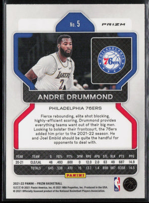 2021-22 Panini Prizm #5 Andre Drummond Silver