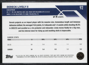 2023-24 Topps Chrome #92 Dereck Lively II