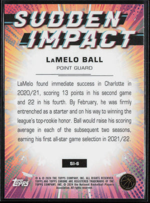 2023-24 Topps Chrome #SI-6 Lamelo Ball Sudden Impact Refractor