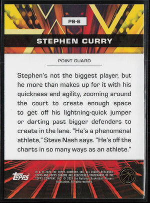 2023-24 Topps Chrome #PB-6 Stephen Curry Power Boosters Refractor