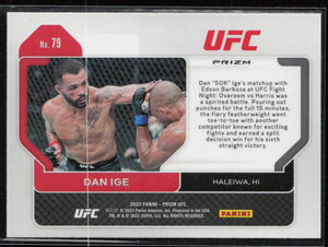 2022 Panini Prizm UFC #79 Dan Ige #79 Silver