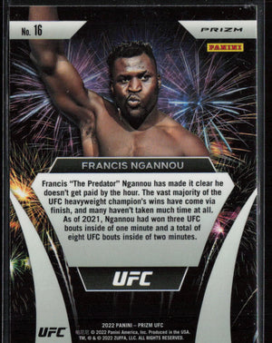 2022 Panini Prizm UFC #16 Francis Ngannou #16 Fireworks Green