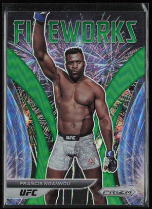 2022 Panini Prizm UFC #16 Francis Ngannou #16 Fireworks Green