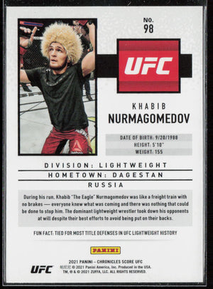 2021 Panini Chronicles UFC #98 Khabib Nurmagomedov