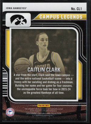 2024 Panini Caitlin Clark Collection - Campus Legends #CL1 Caitlin Clark