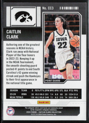 2024 Panini Caitlin Clark Collection - College Contenders #CC3 Caitlin Clark