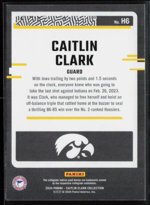 2024 Panini Caitlin Clark Collection #H6 Caitlin Clark Highlights Dot