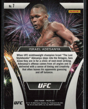 2022 Panini Prizm UFC #7 Israel Adesanya Fireworks