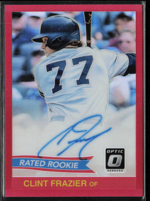 2018 Donruss Optic #84S-CF Clint Frazier Rated Rookie Retro 1984 auto Red #/50