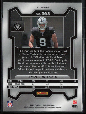 2023 Panini Prizm #363 Tyree Wilson Silver