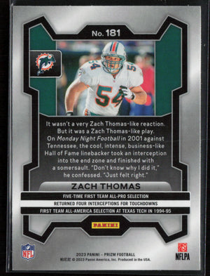 2023 Panini Prizm #181 Zach Thomas