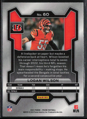 2023 Panini Prizm #60 Logan Wilson