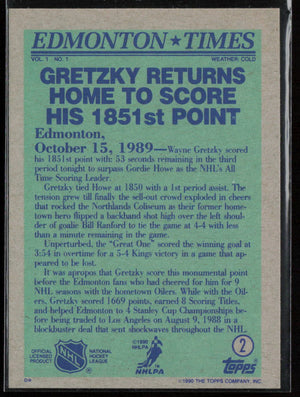 1990-91 Topps #2a Wayne Gretzky