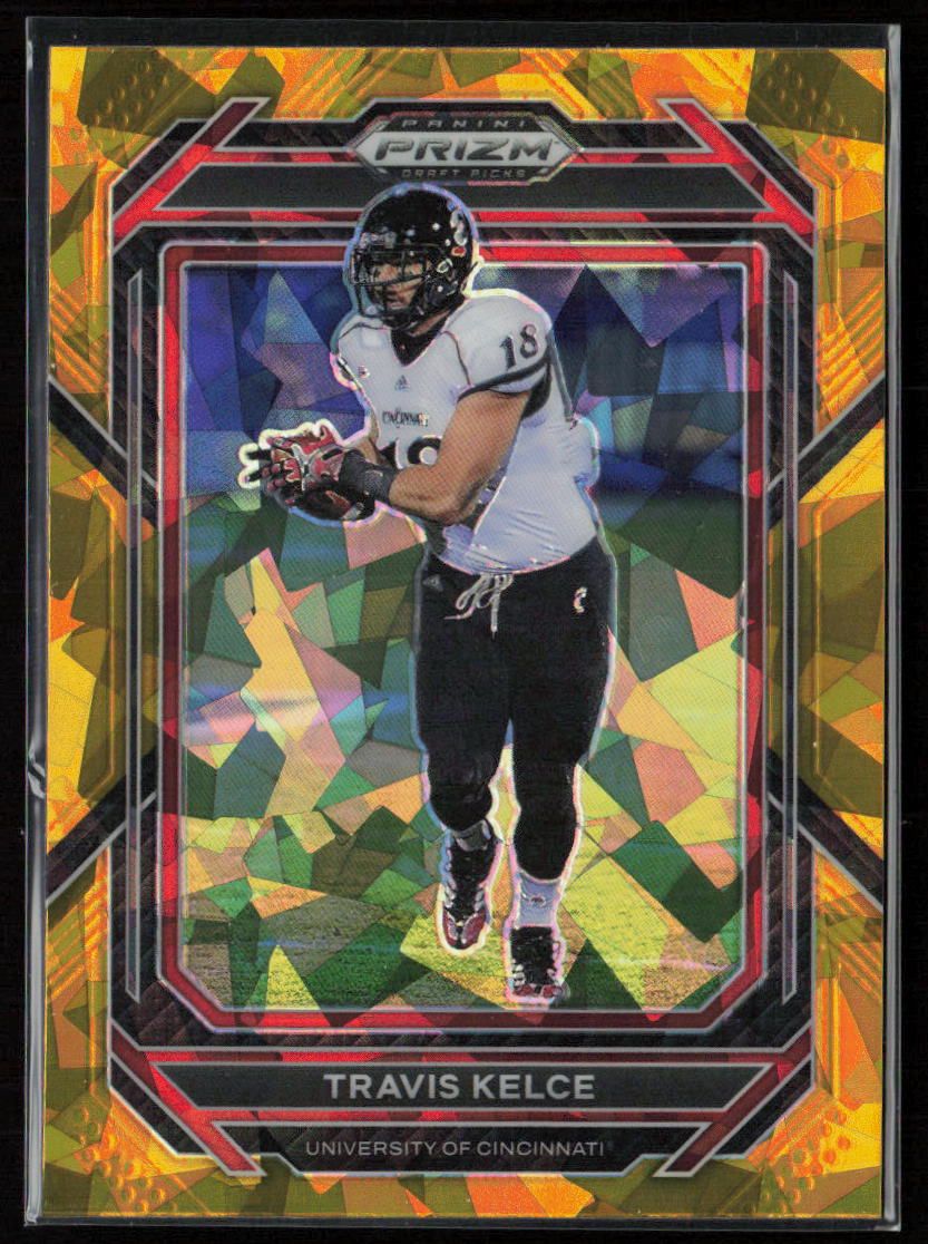 2023 Panini Prizm Draft Picks #95 Travis Kelce Prizms Gold Ice