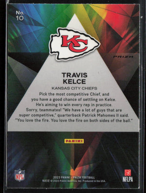 2023 Panini Prizm #10 Travis Kelce Prizmatic Prizms Green