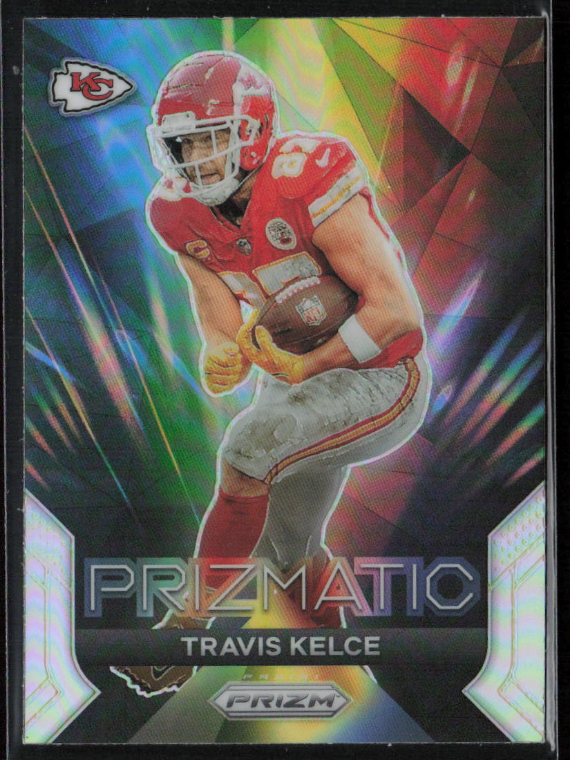 2023 Panini Prizm #10 Travis Kelce Prizmatic Prizms Green