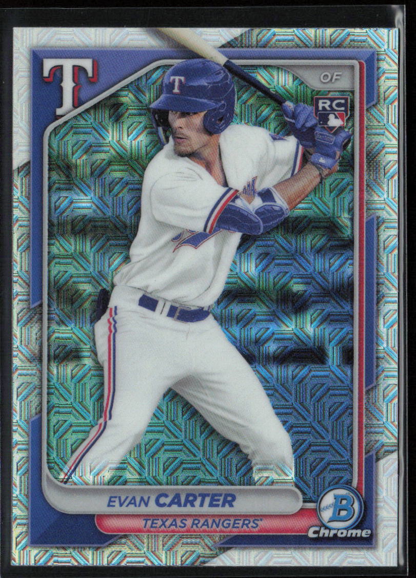 2024 Bowman Chrome #46 Evan Carter Mojo Refractors