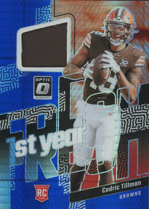 2023 Donruss Optic #FYF-CTI Cedric Tillman 1st Year Fabric Blue