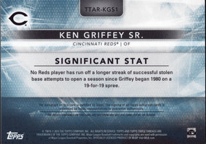 2015 Topps Triple Thread #TTAR-KGS1 Ken Griffey Sr Relic Auto 3/3 HALL OF FAMER