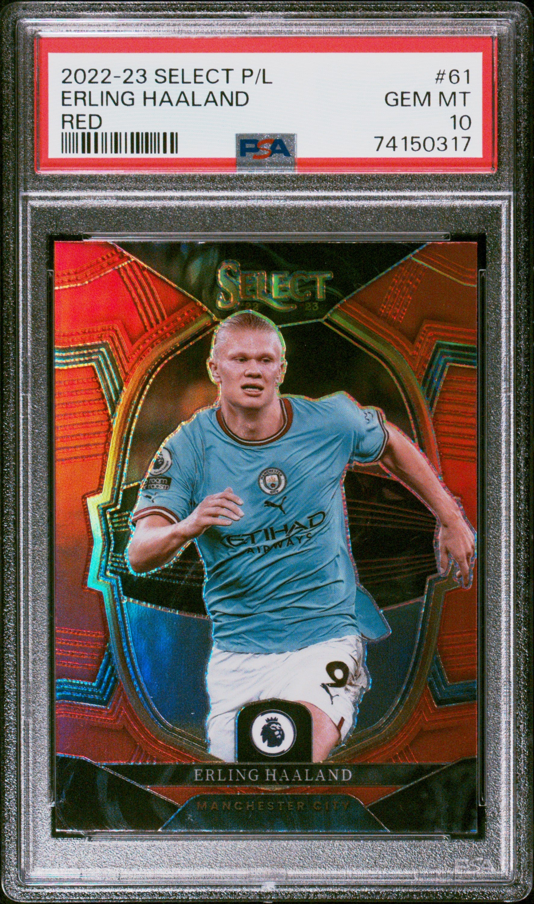 2022-23 Panini Select Premier League #61 Erling Haaland Red PSA 10