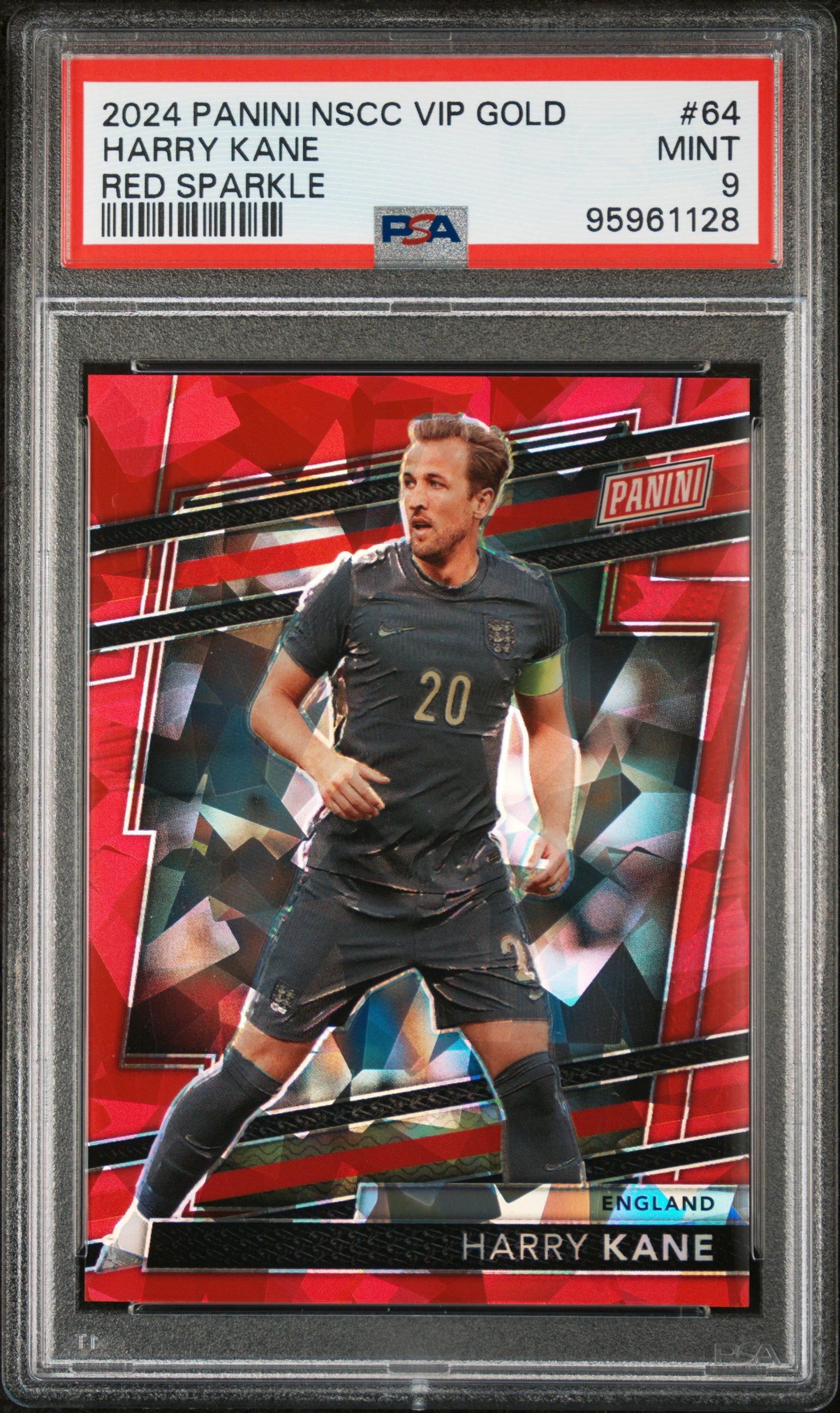 2024 Panini National Sports Vip Gold #64 Harry Kane Red Sparkle PSA 9