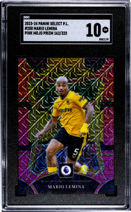 2023-24 Panini Select Premier League #200 Mario Lemina Pink Mojo Prizm SGC 10