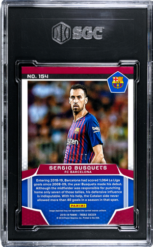 2018-19 Panini Treble #154 Sergio Busquets Blue SGC 9